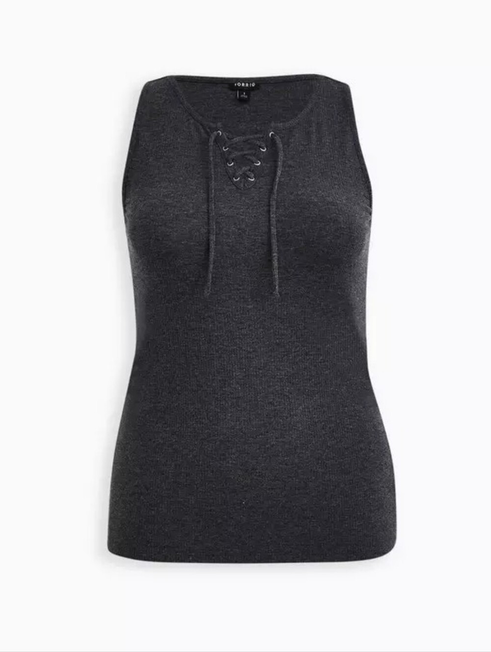 Torrid Rib Crew Neck Lace-Up Tank